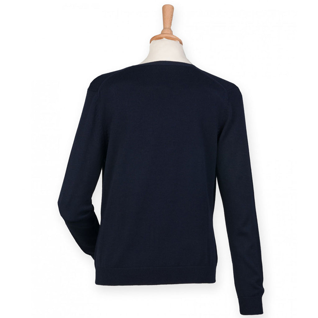 Henbury Women's Navy Lightweight V Neck Cardigan