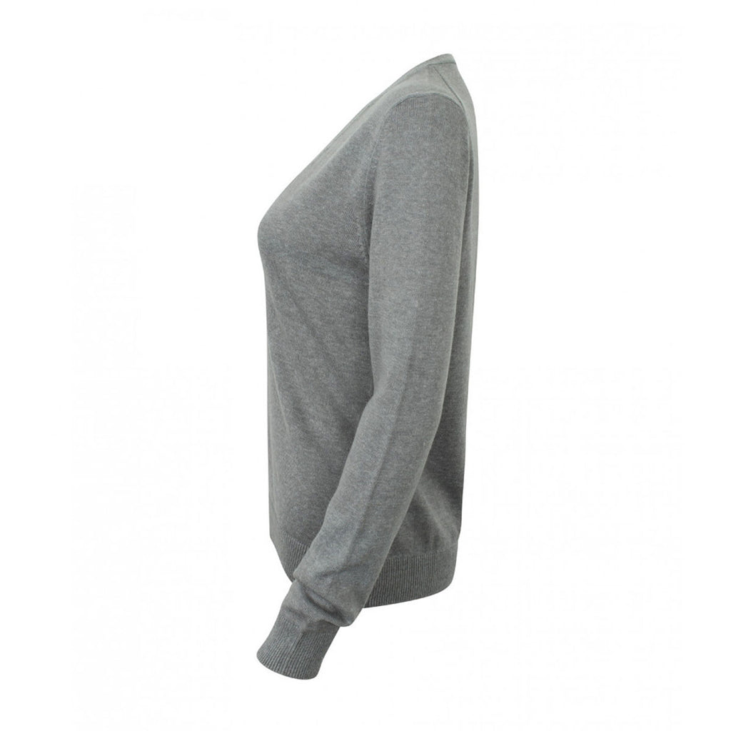 Henbury Women's Slate Grey Marl Lightweight V Neck Cardigan