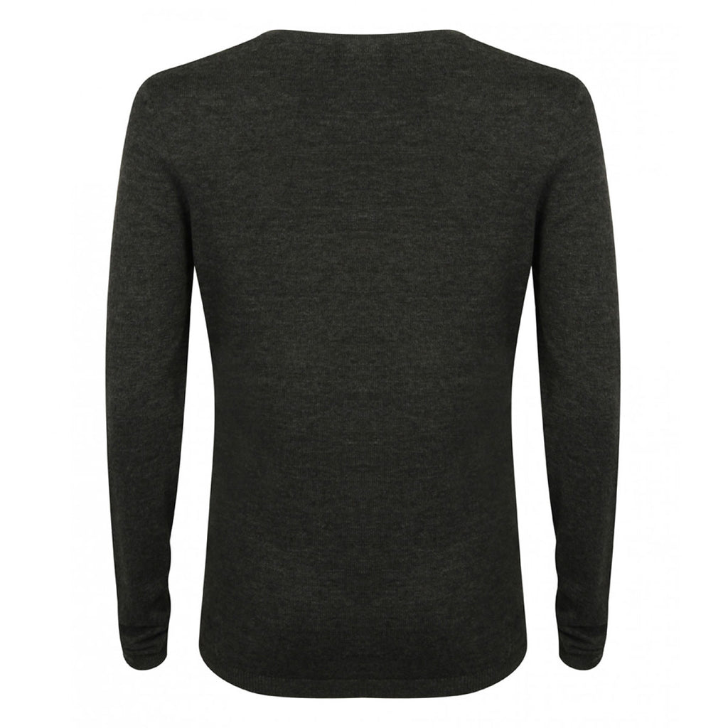 Henbury Women's Grey Marl Crew Neck Sweater