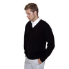 Henbury Men's Black Lambswool V Neck Sweater