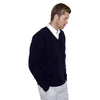 Henbury Men's Navy Lambswool V Neck Sweater