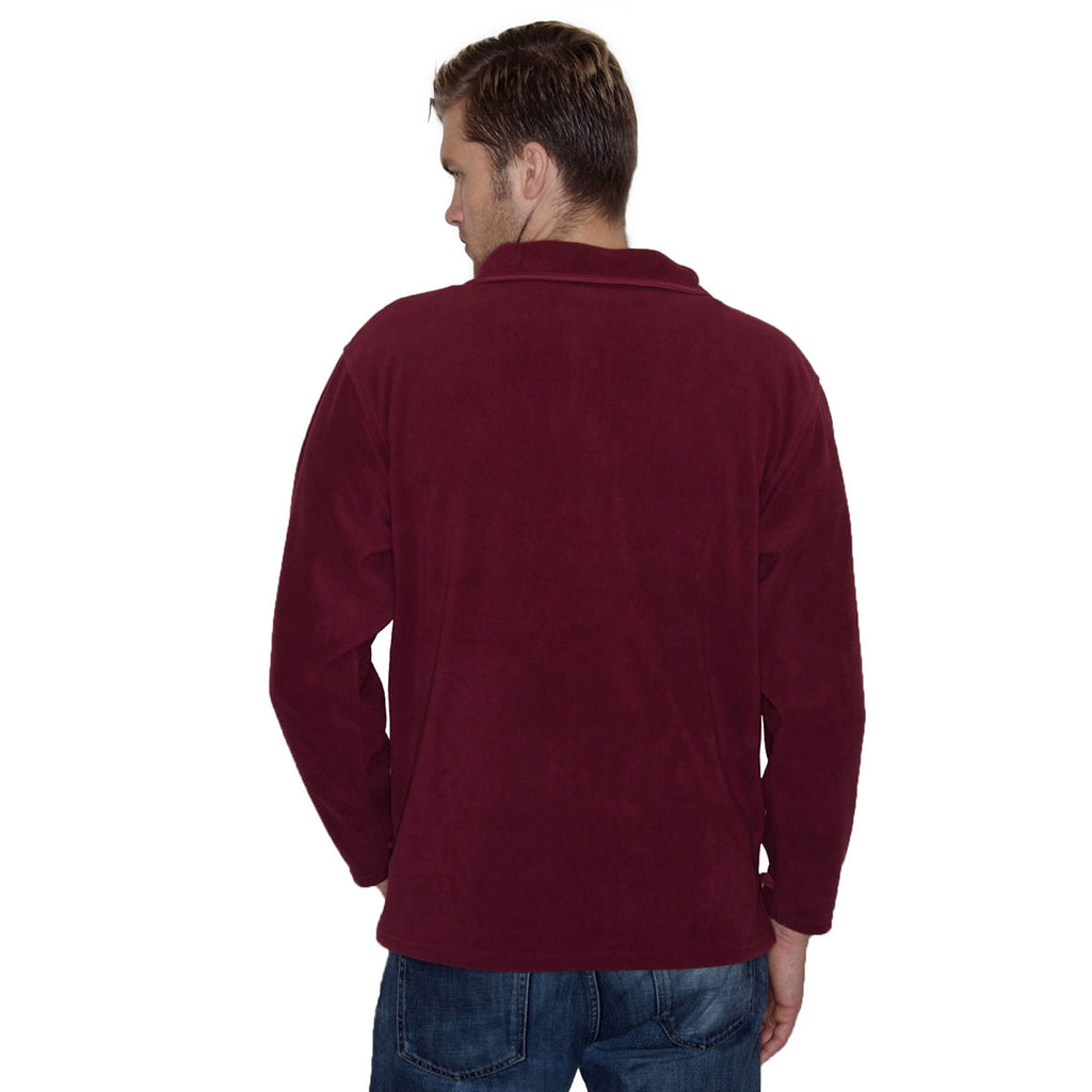 Henbury Men's Burgundy Micro Fleece Jacket