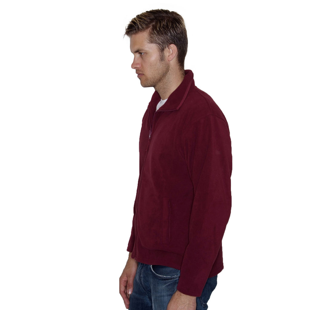 Henbury Men's Burgundy Micro Fleece Jacket