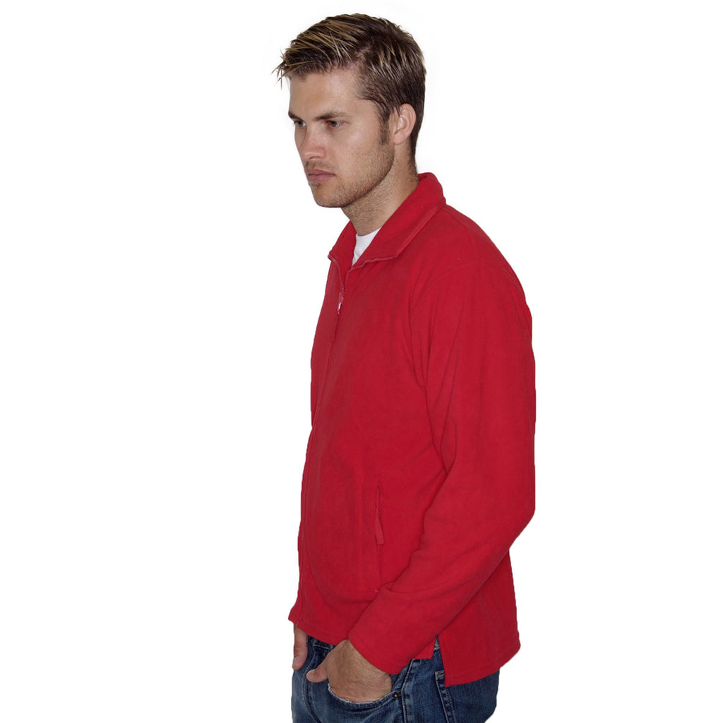 Henbury Men's Classic Red Micro Fleece Jacket