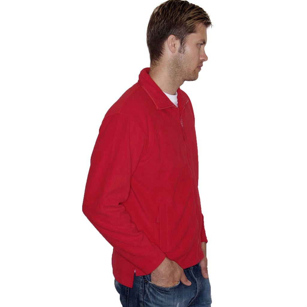 Henbury Men's Classic Red Micro Fleece Jacket