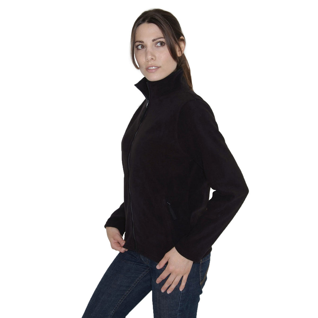 Henbury Women's Black Micro Fleece Jacket