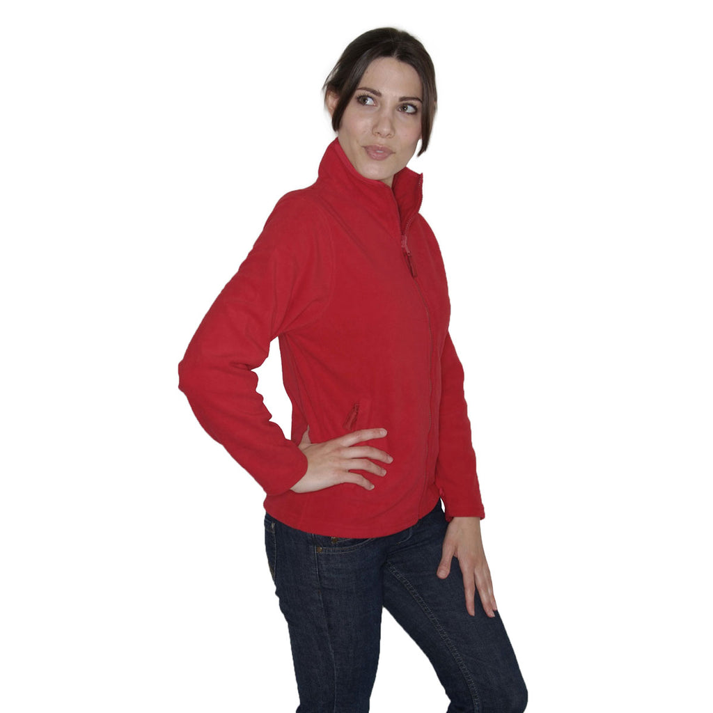 Henbury Women's Classic Red Micro Fleece Jacket