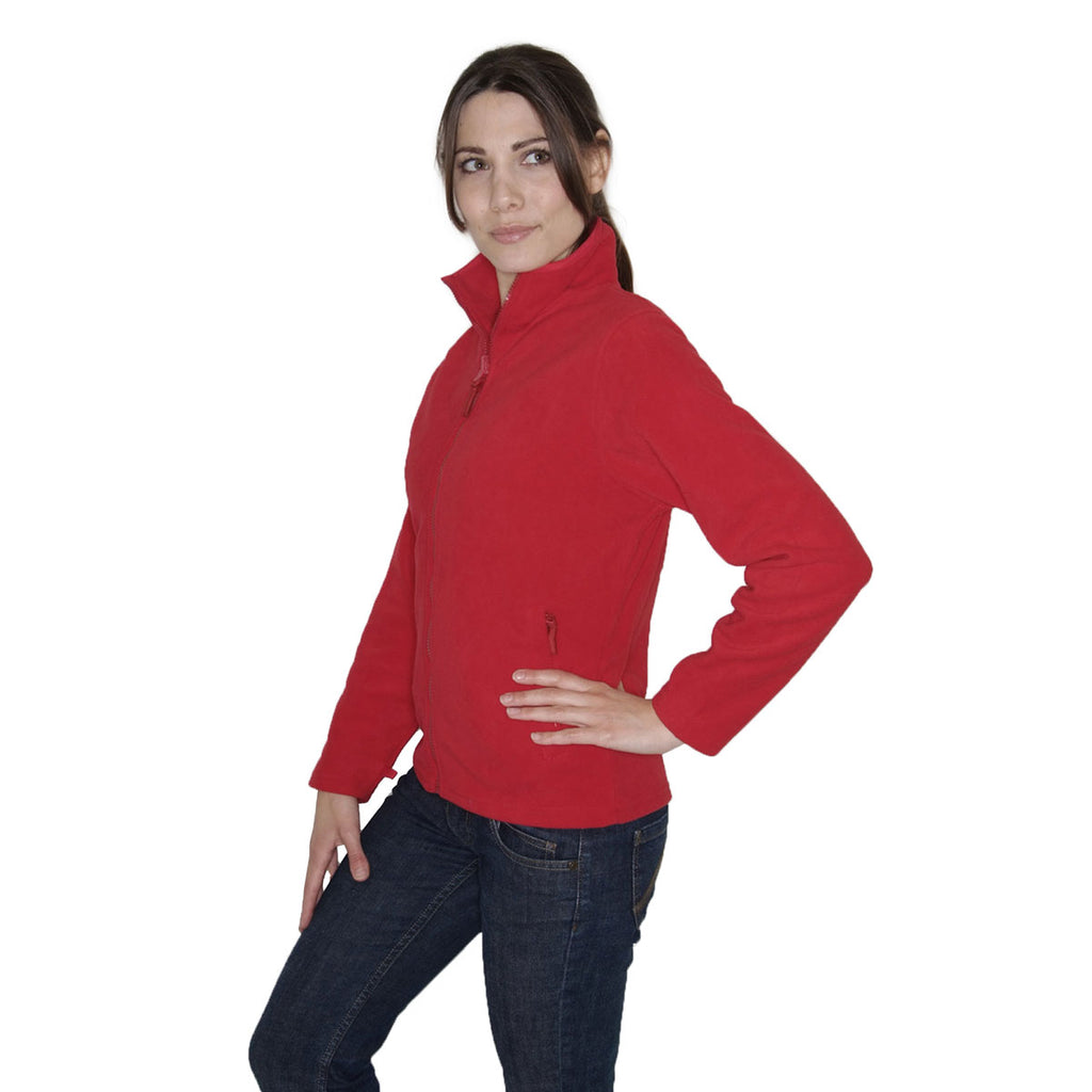 Henbury Women's Classic Red Micro Fleece Jacket