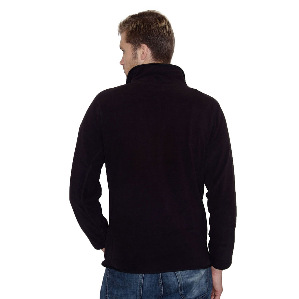 Henbury Men's Black Zip Neck Inner Micro Fleece