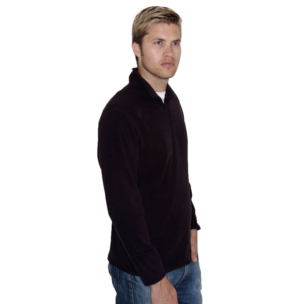 Henbury Men's Black Zip Neck Inner Micro Fleece