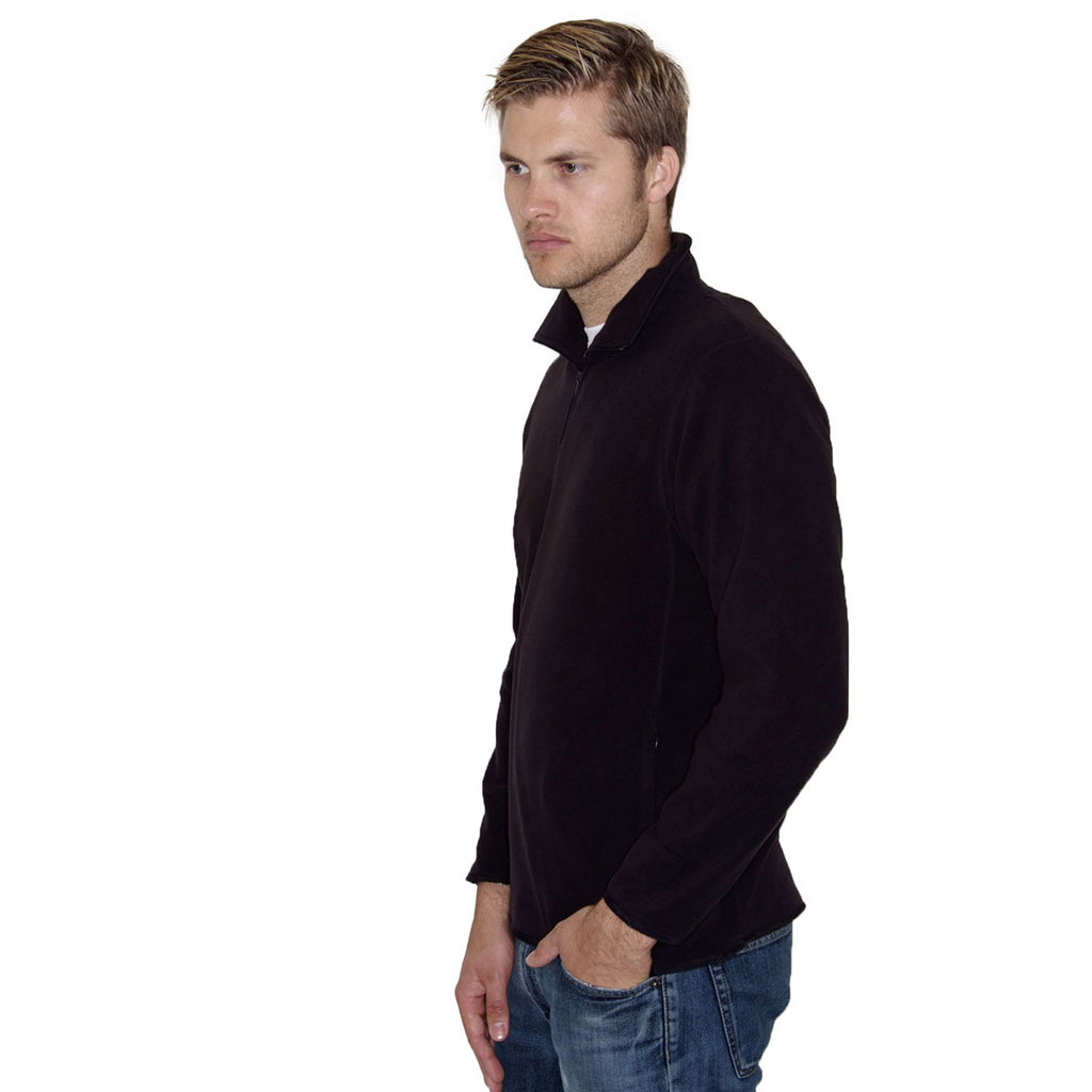 Henbury Men's Black Zip Neck Inner Micro Fleece