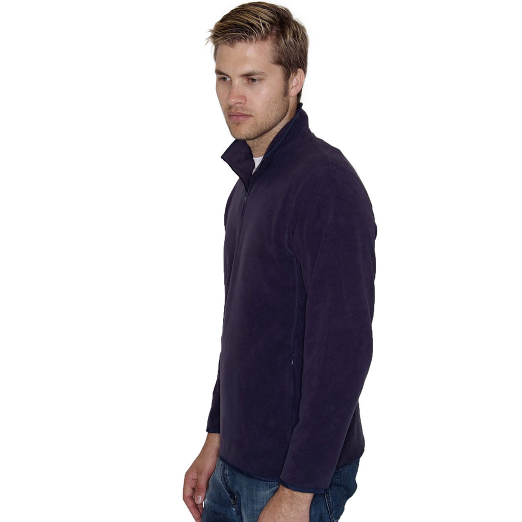 Henbury Men's Navy Zip Neck Inner Micro Fleece