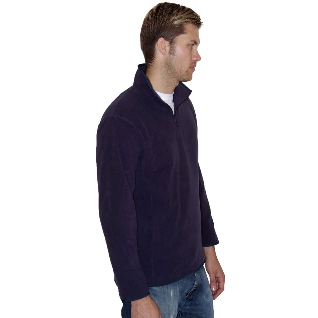 Henbury Men's Navy Zip Neck Inner Micro Fleece