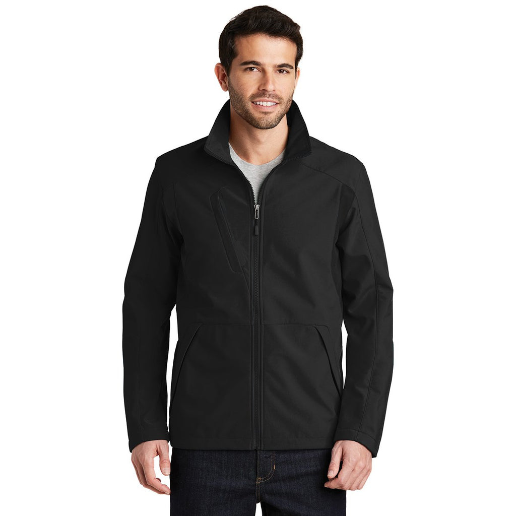 Port Authority Men's Black Back-Block Soft Shell Jacket