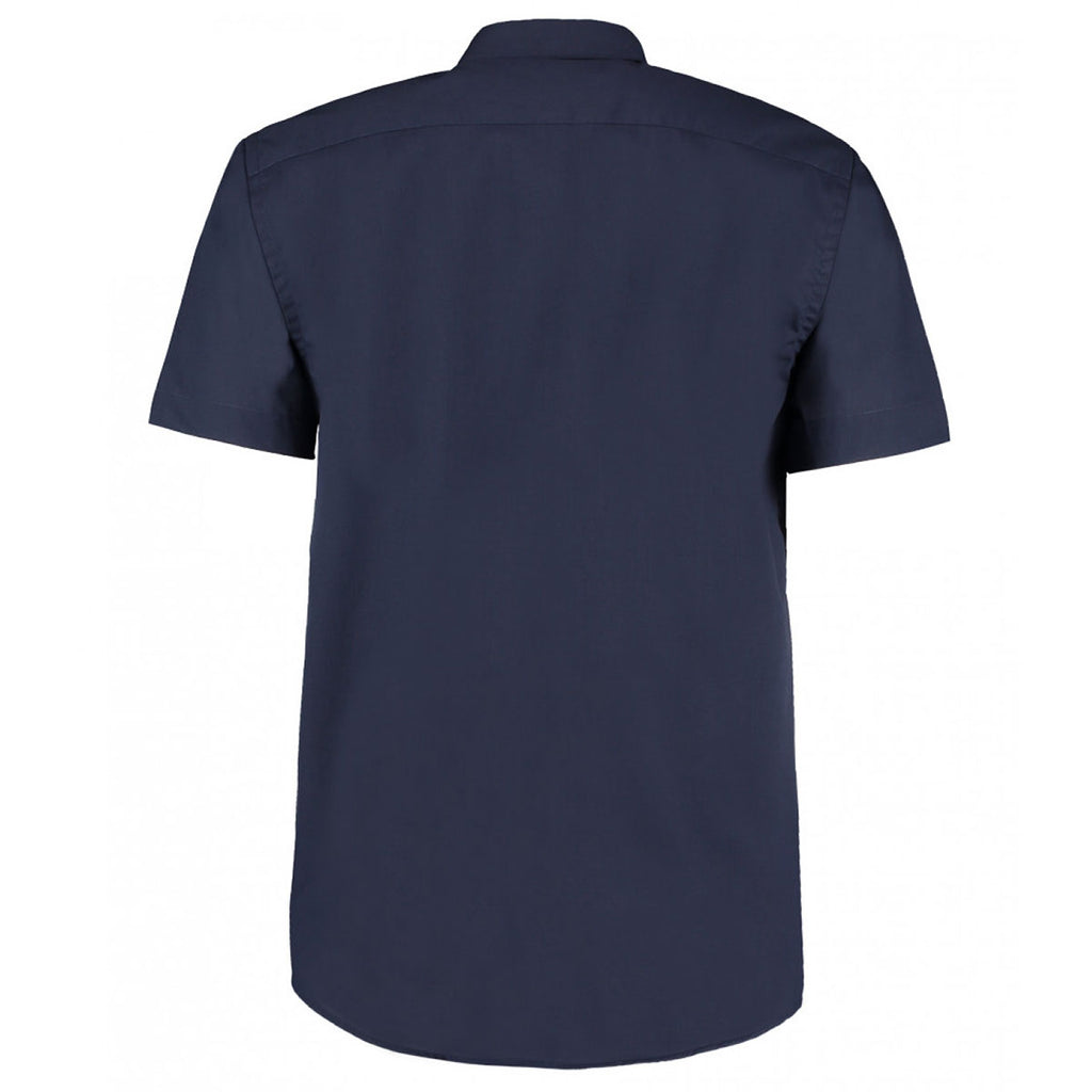 Kustom Kit Men's Dark Navy Short Sleeve Classic Fit Business Shirt