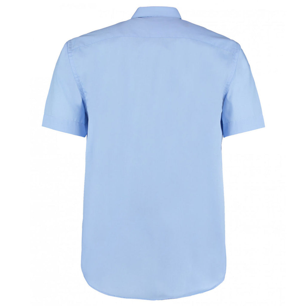Kustom Kit Men's Light Blue Short Sleeve Classic Fit Business Shirt