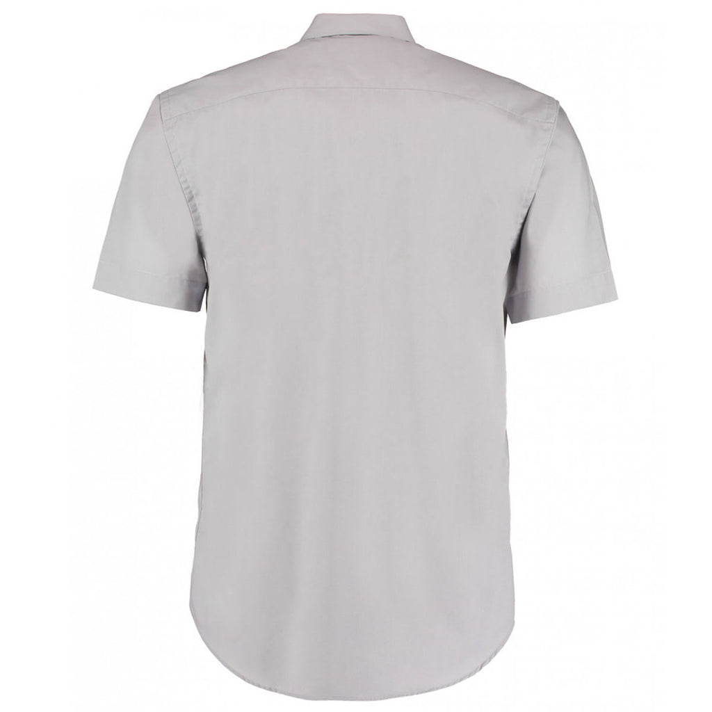 Kustom Kit Men's Silver Short Sleeve Classic Fit Business Shirt