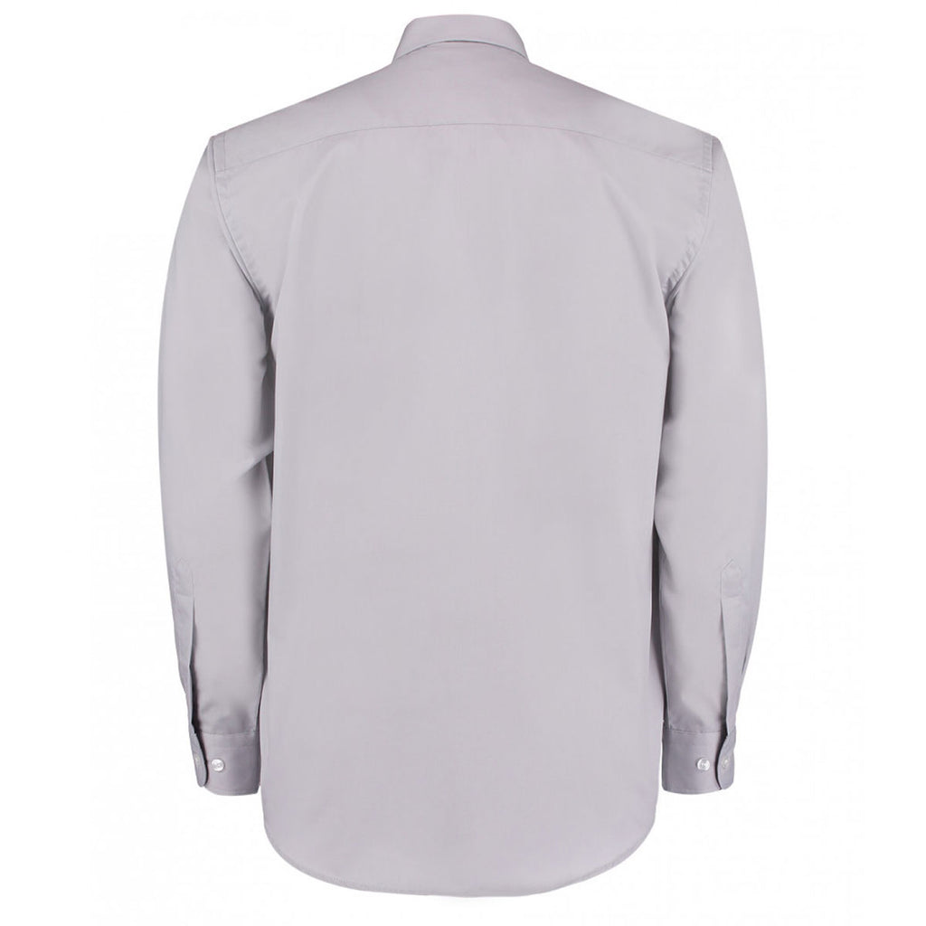 Kustom Kit Men's Silver Long Sleeve Classic Fit Business Shirt