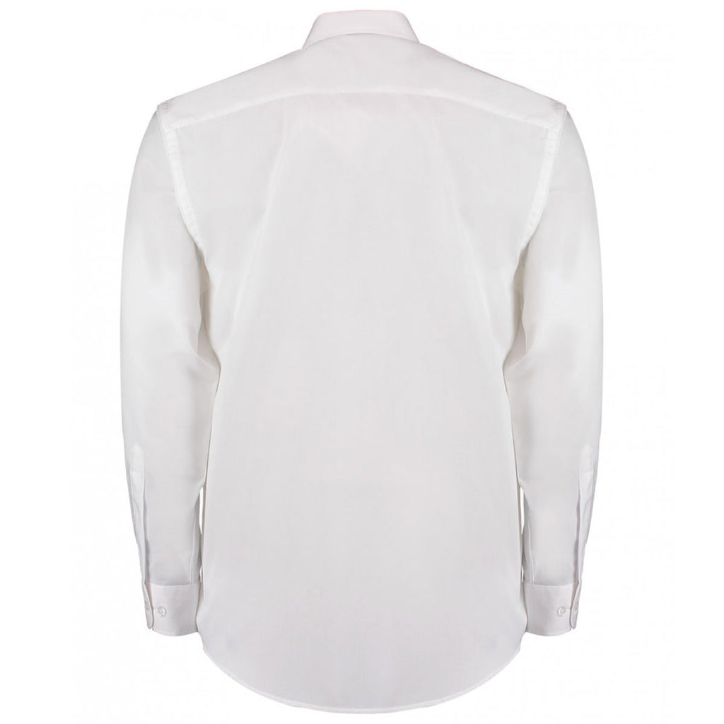 Kustom Kit Men's White Long Sleeve Classic Fit Business Shirt