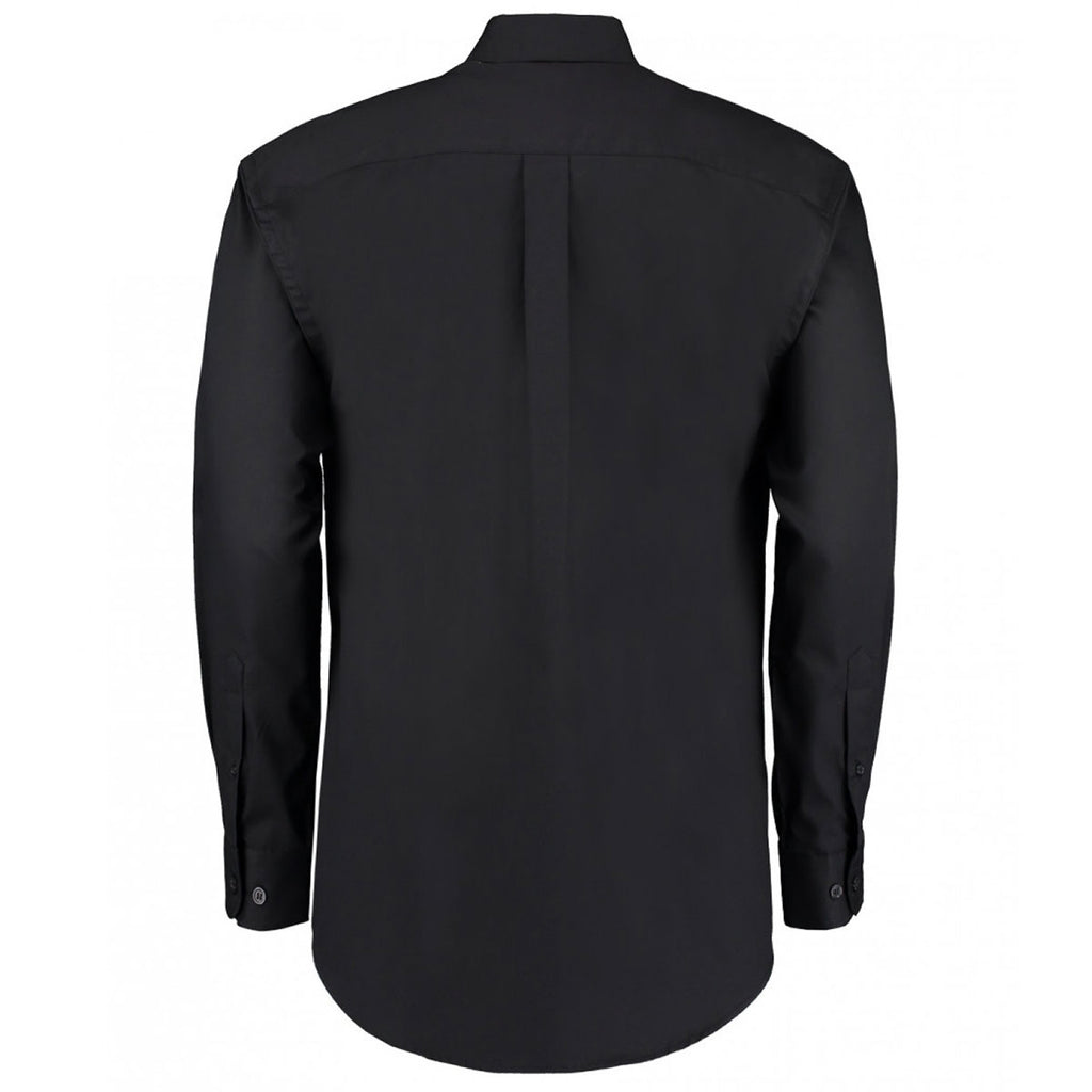 Kustom Kit Men's Black Premium Long Sleeve Classic Fit Oxford Shirt