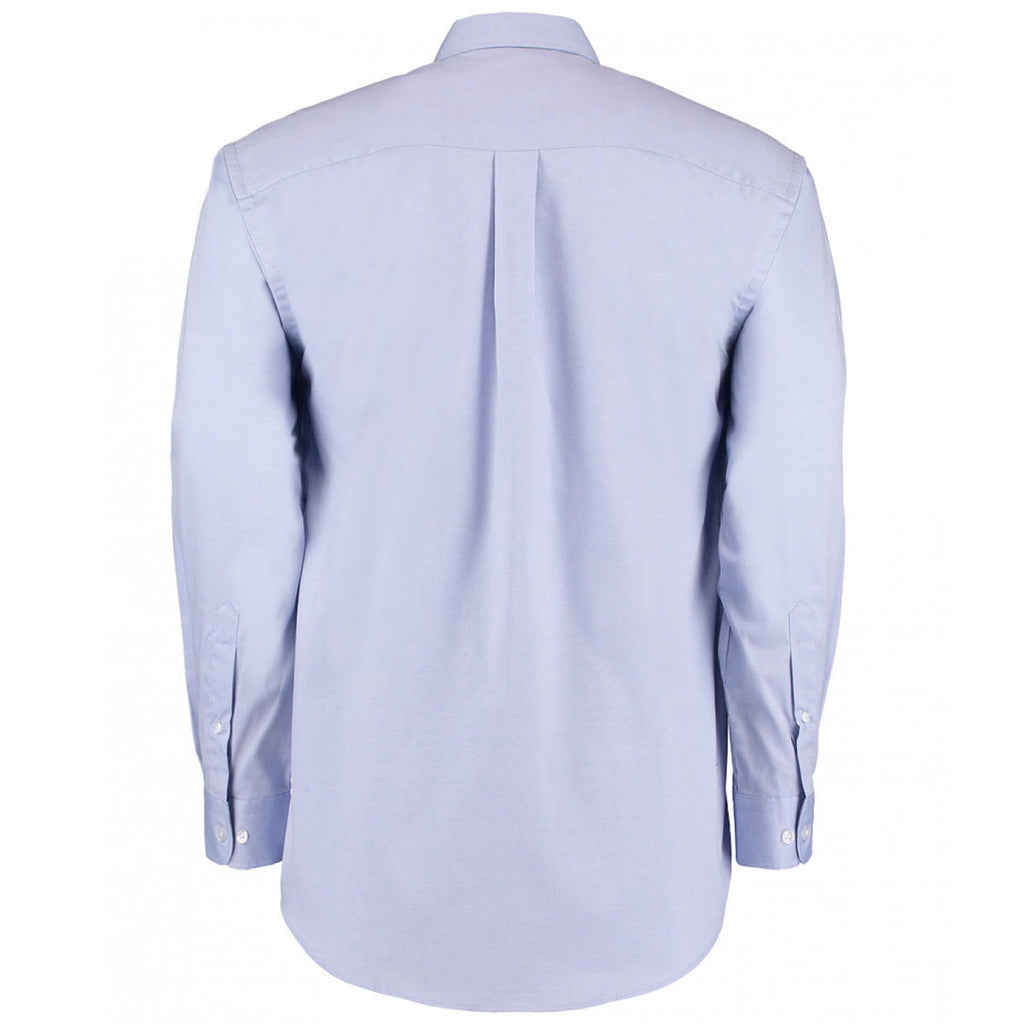 Kustom Kit Men's Light Blue Premium Long Sleeve Classic Fit Oxford Shirt