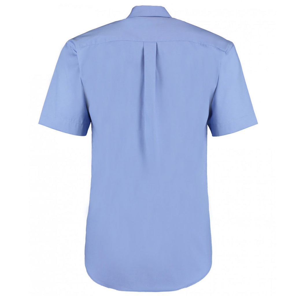 Kustom Kit Men's Mid Blue Premium Short Sleeve Classic Fit Oxford Shirt