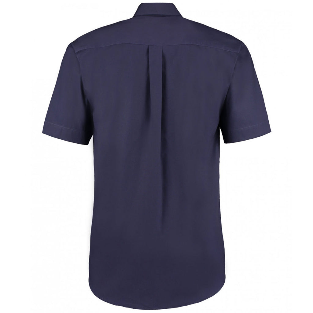 Kustom Kit Men's Midnight Navy Premium Short Sleeve Classic Fit Oxford Shirt