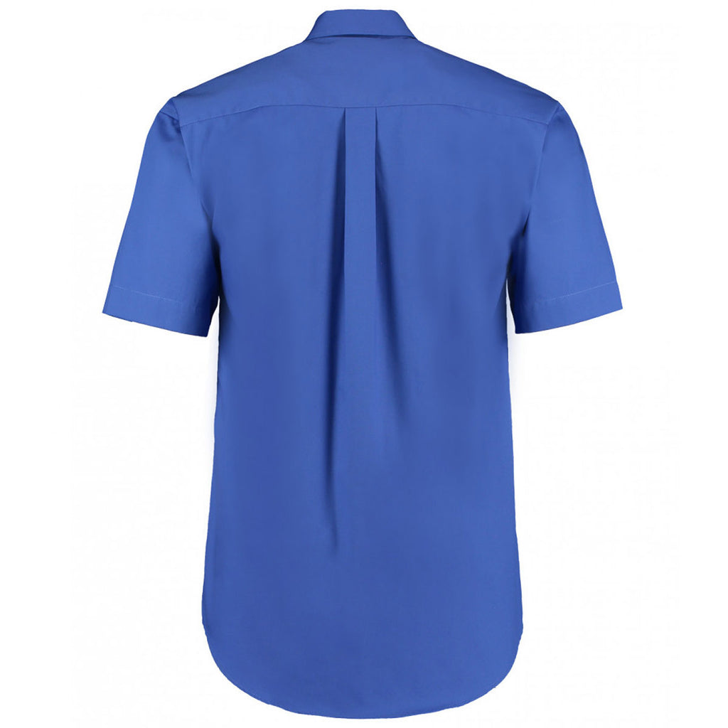 Kustom Kit Men's Royal Premium Short Sleeve Classic Fit Oxford Shirt