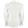 Kustom Kit Men's White Premium Long Sleeve Slim Fit Oxford Shirt