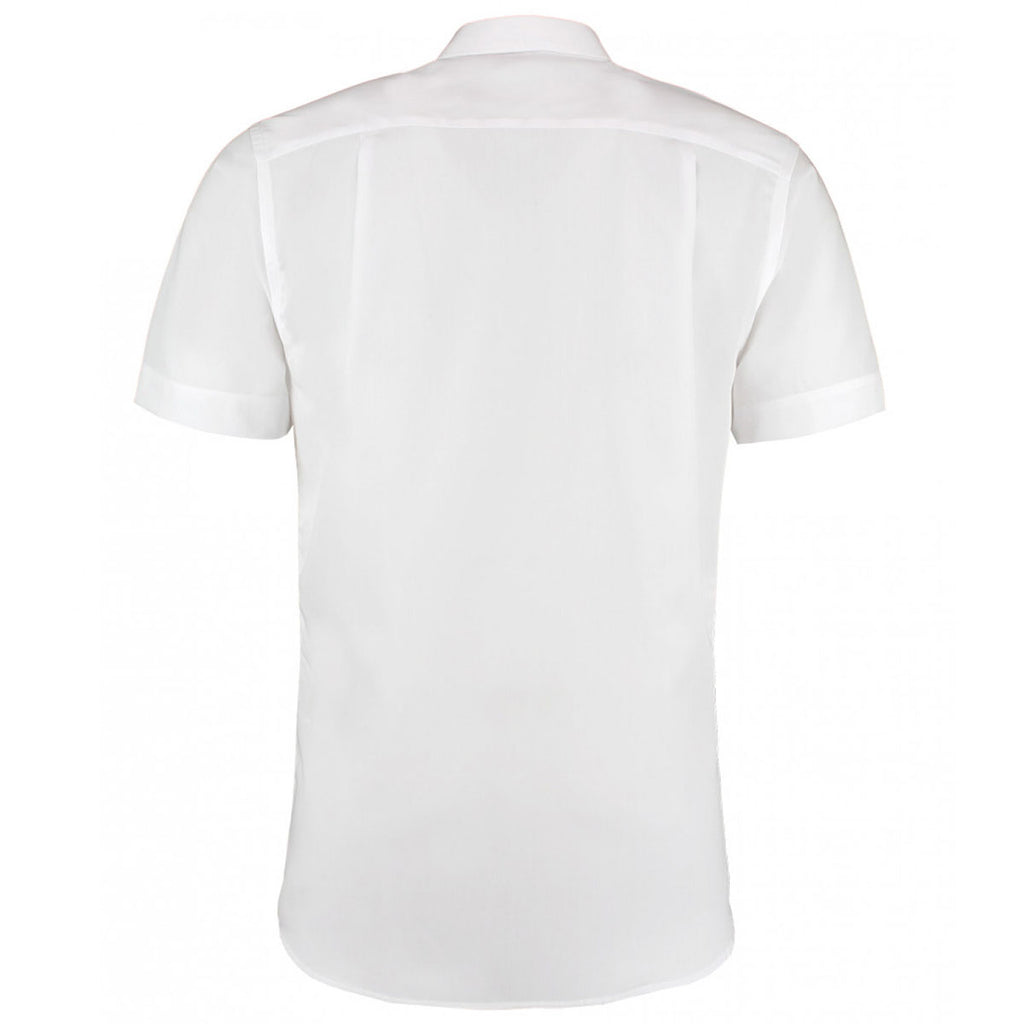 Kustom Kit Men's White Premium Short Sleeve Classic Fit Non-Iron Shirt