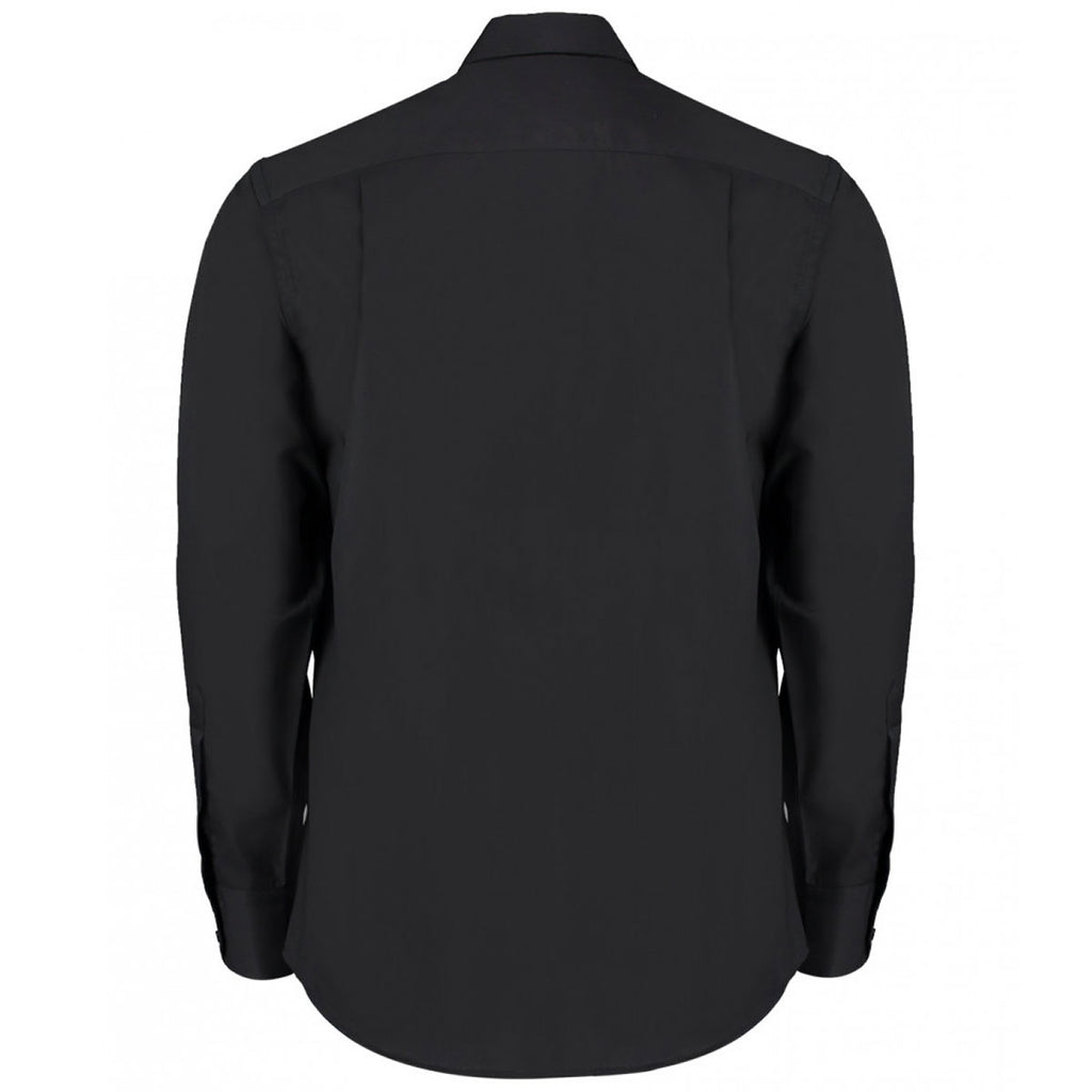 Kustom Kit Men's Black Premium Long Sleeve Classic Fit Non-Iron Shirt