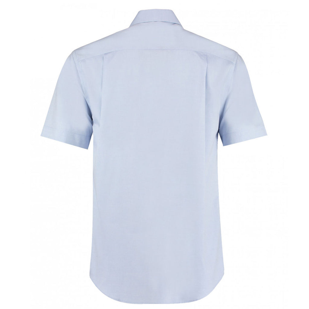 Kustom Kit Men's Light Blue Premium Short Sleeve Classic Fit Oxford Shirt