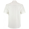 Kustom Kit Men's White Premium Short Sleeve Classic Fit Oxford Shirt