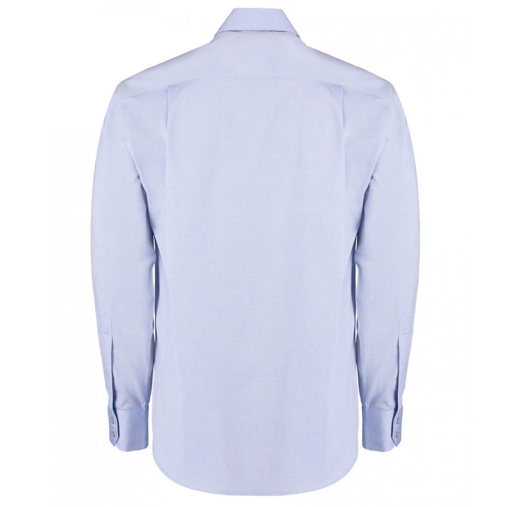 Kustom Kit Men's Light Blue Premium Long Sleeve Classic Fit Oxford Shirt