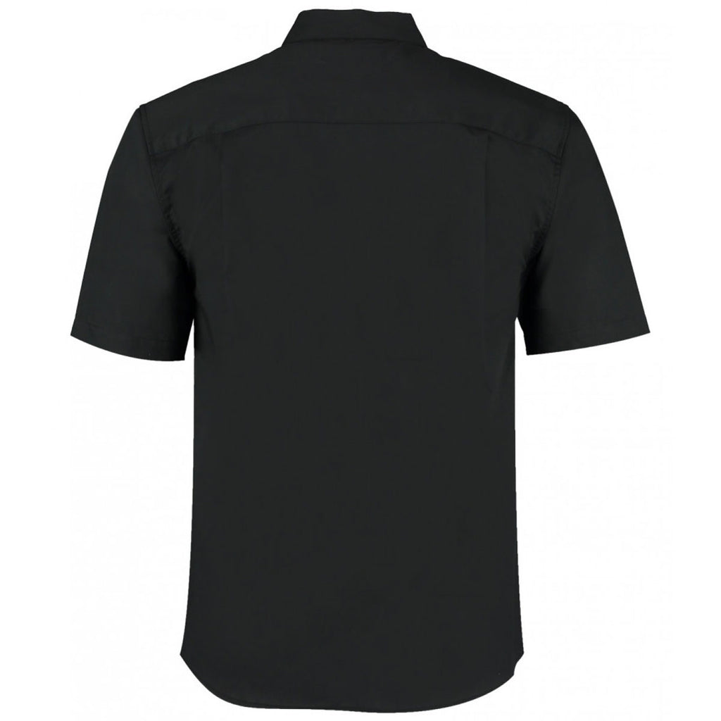 Bargear Men's Black Short Sleeve Tailored Mandarin Collar Shirt
