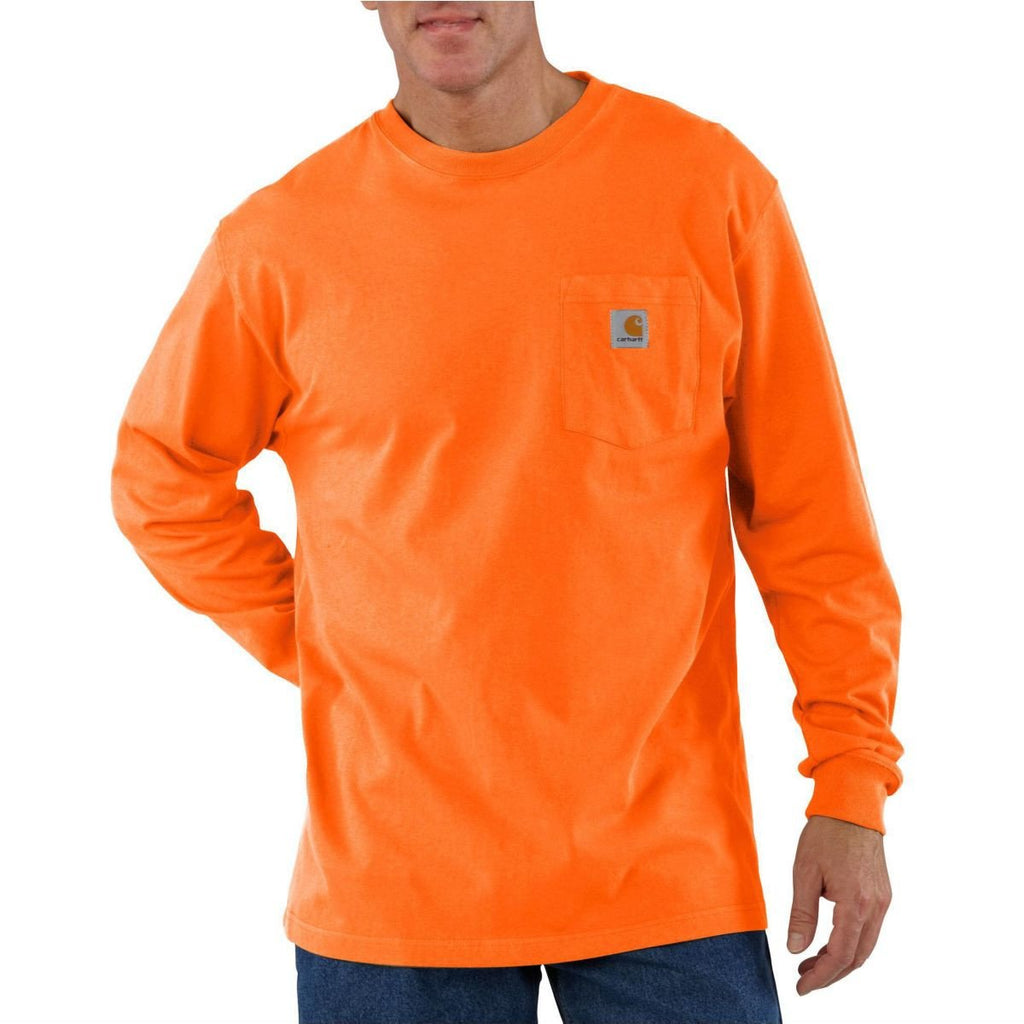 Carhartt Men's Orange Workwear Pocket Long Sleeve T-Shirt