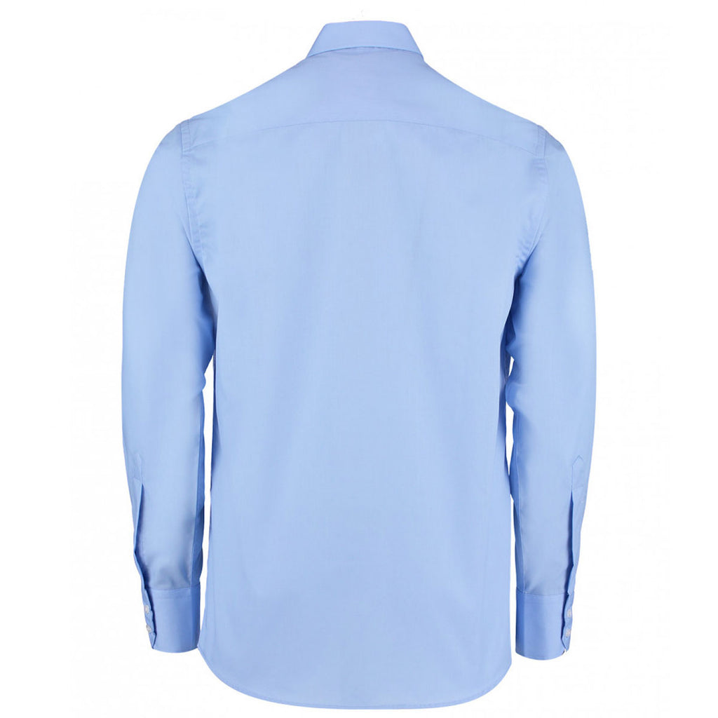 Kustom Kit Men's Light Blue Long Sleeve Tailored Business Shirt