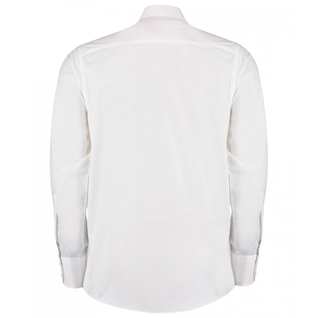 Kustom Kit Men's White Long Sleeve Tailored Business Shirt
