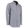 Clayton and Ford Men's Navy/White Gingham Long Sleeve Tailored Shirt
