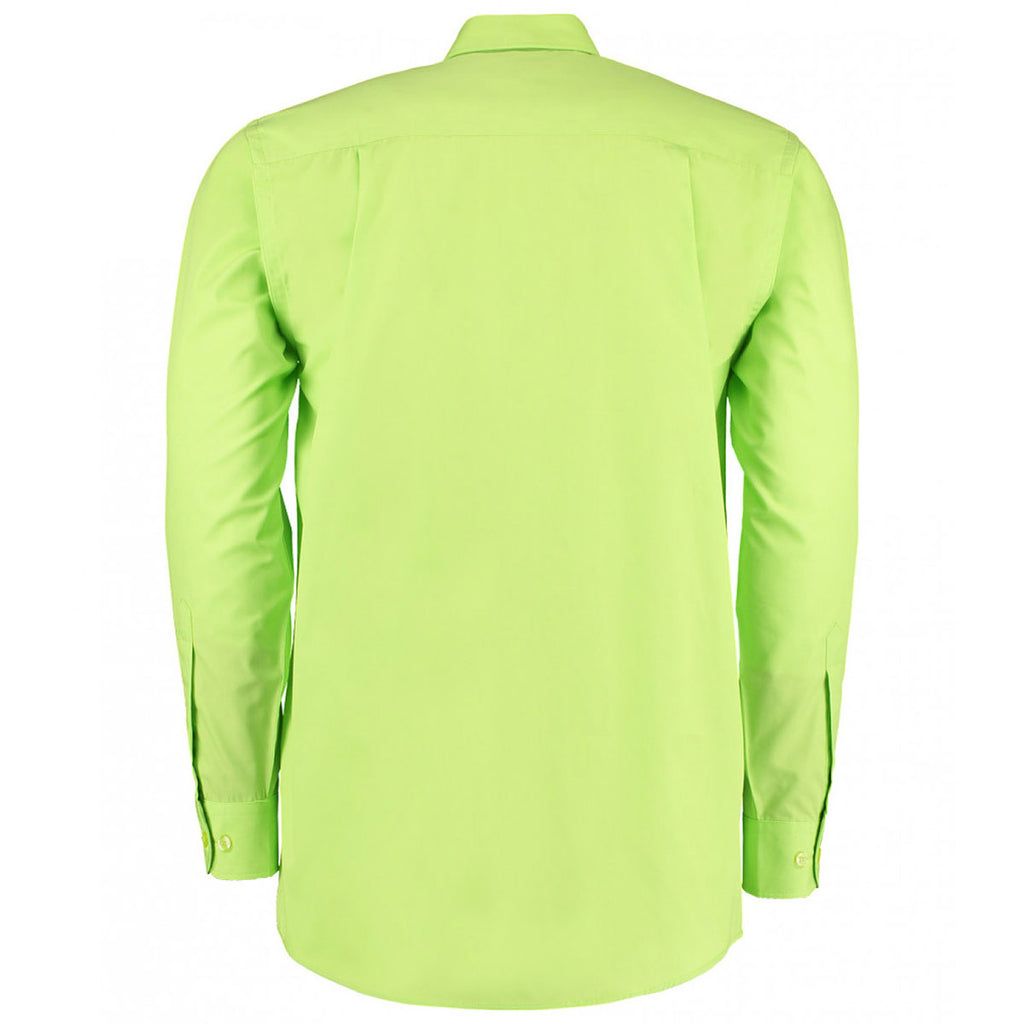Kustom Kit Men's Lime Long Sleeve Classic Fit Workforce Shirt