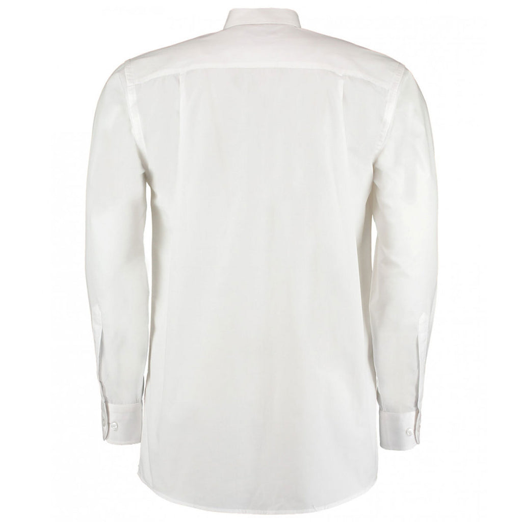 Kustom Kit Men's White Long Sleeve Classic Fit Workforce Shirt