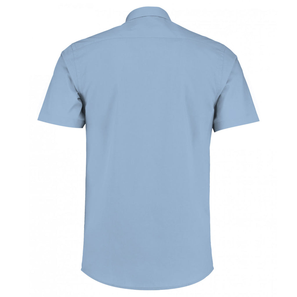 Kustom Kit Men's Light Blue Short Sleeve Tailored Poplin Shirt