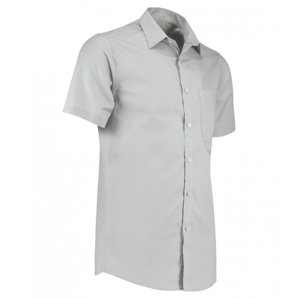 Kustom Kit Men's Light Grey Short Sleeve Tailored Poplin Shirt