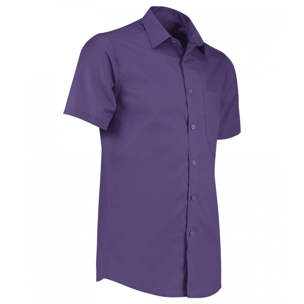 Kustom Kit Men's Purple Short Sleeve Tailored Poplin Shirt