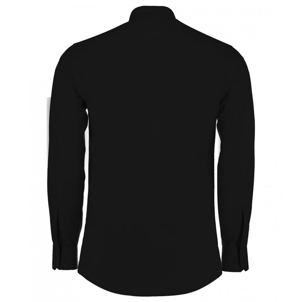 Kustom Kit Men's Black Long Sleeve Tailored Poplin Shirt