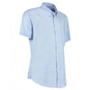 Kustom Kit Men's Light Blue Slim Fit Short Sleeve Oxford Shirt