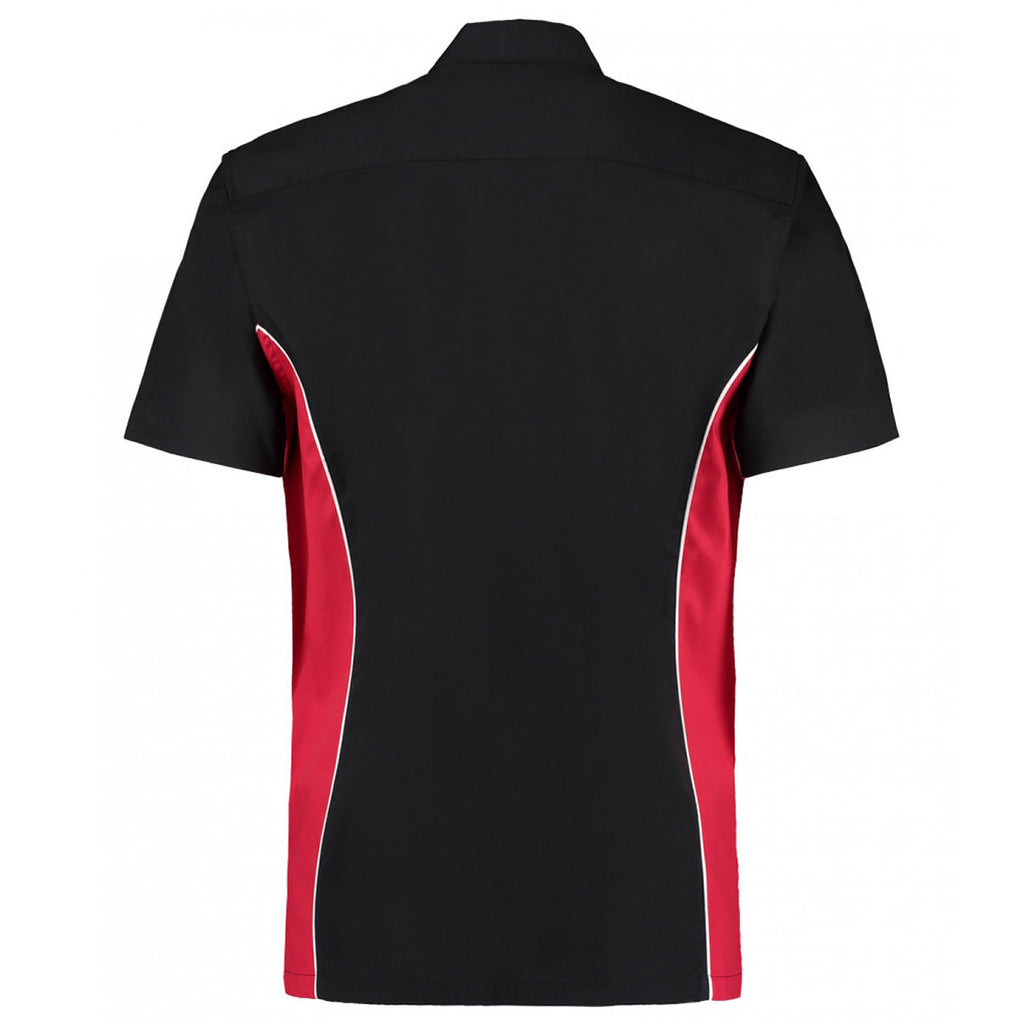 Gamegear Men's Black/Red Short Sleeve Classic Fit Sportsman Shirt