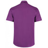 Kustom Kit Men's Dark Purple Premium Short Sleeve Tailored Fit Oxford Shirt