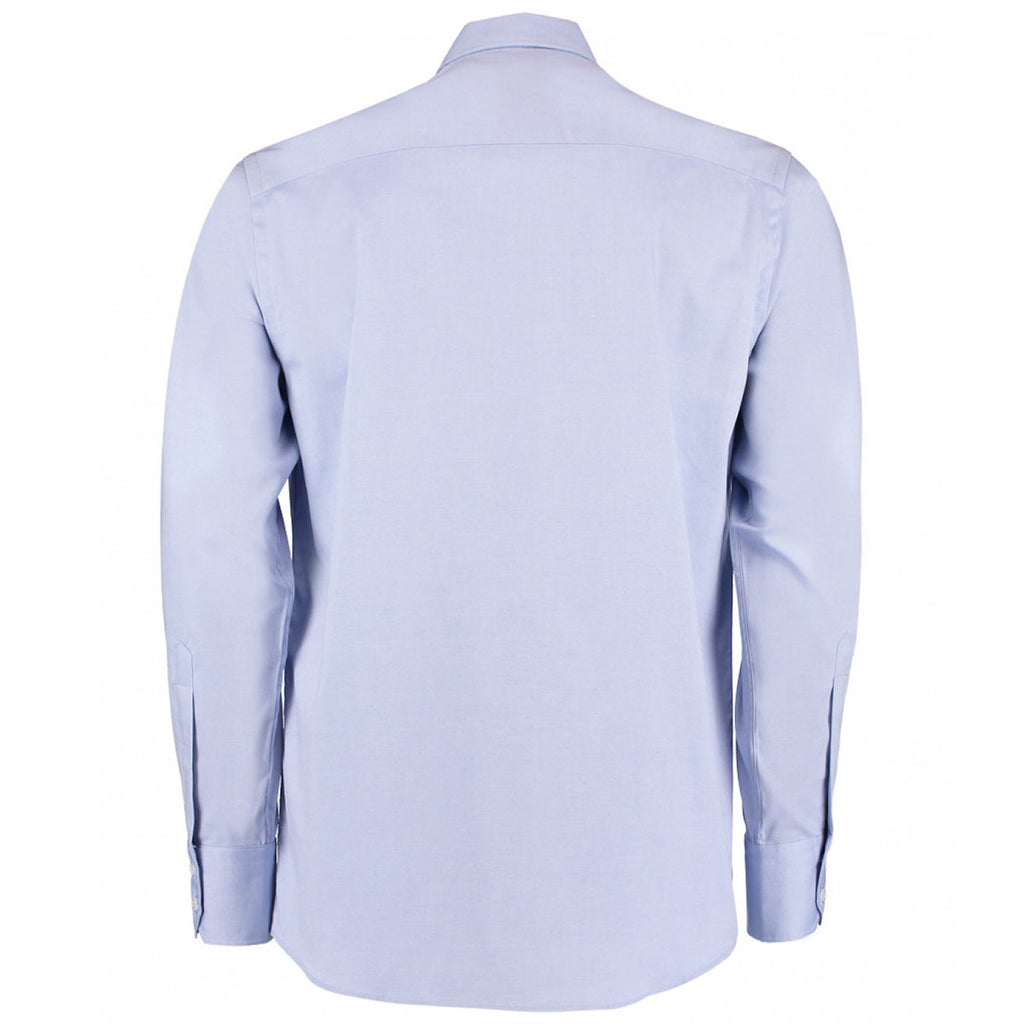 Kustom Kit Men's Light Blue Premium Long Sleeve Tailored Oxford Shirt