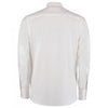 Kustom Kit Men's White Premium Long Sleeve Tailored Oxford Shirt